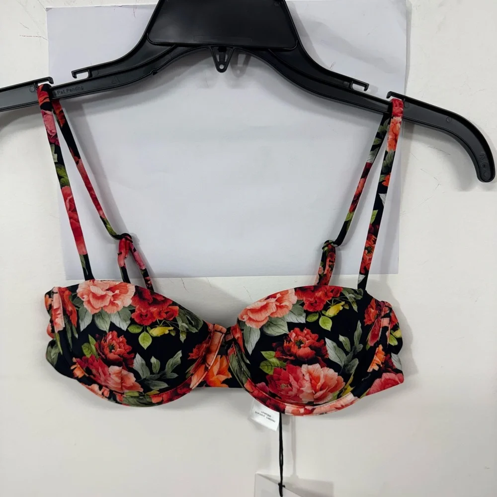 Onia Red and Pink Bikini Top Swimwear - Picture 1 of 5